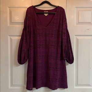Maeve Long Sleeve Lace Dress - Purple